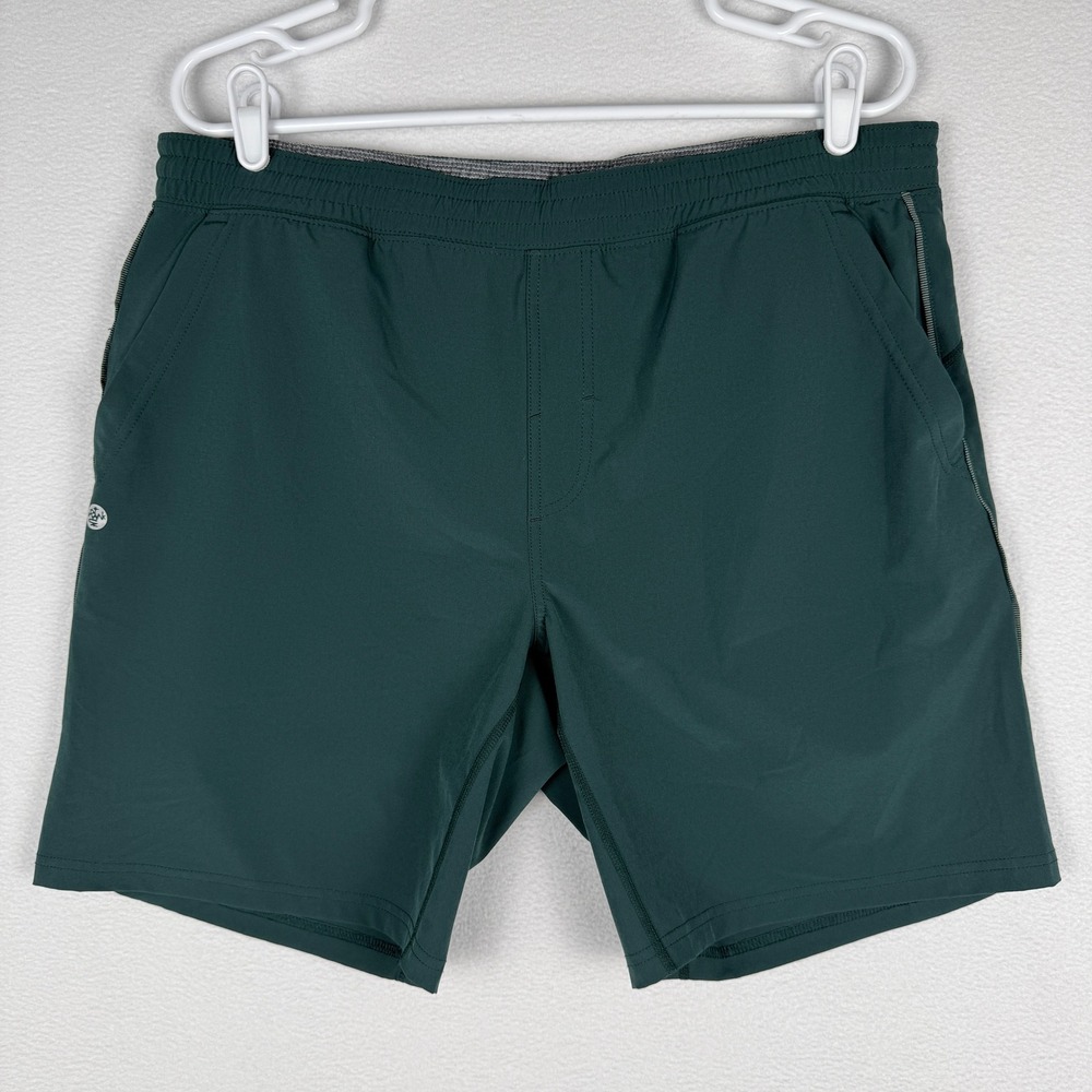 Manduka Yoga Shorts Mens Large Green Performance Lined Athletic Activewear